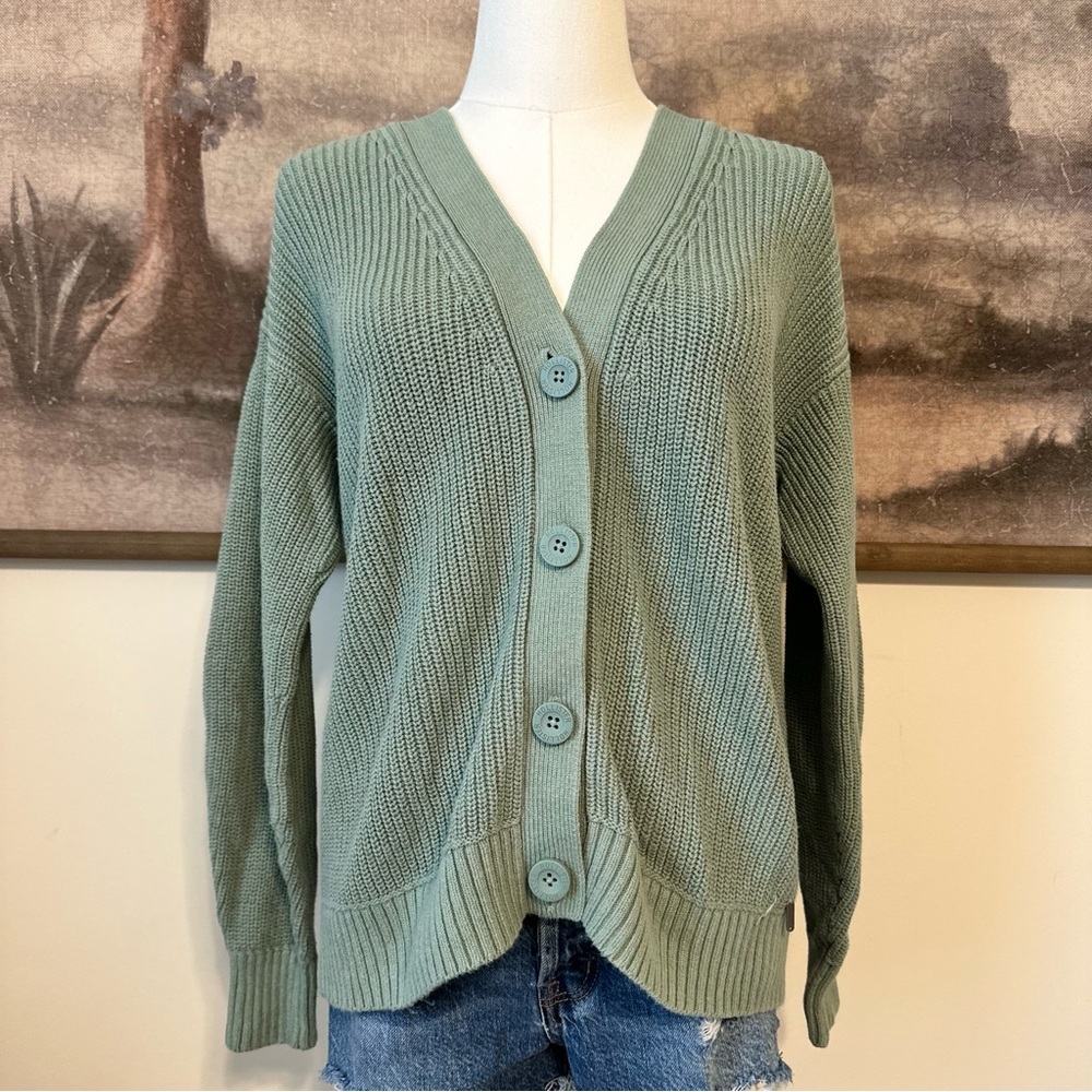 Hollister Green Button-Up Cardigan